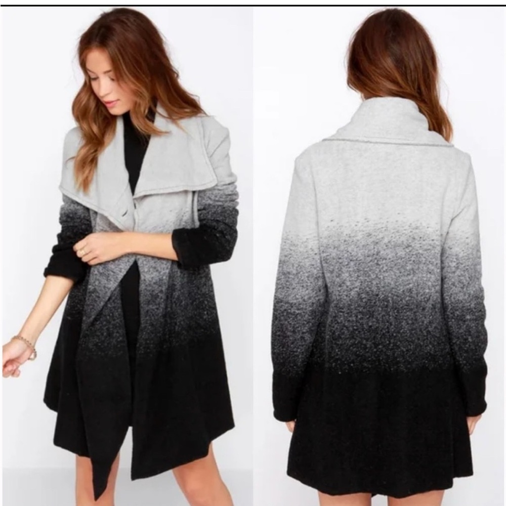 Bb Dakota asymmetrical ombré sweater coat